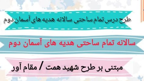 طرح درس سالانه تمام ساحتی هدیه های آسمان دوم ابتدایی