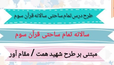 طرح درس تمام ساحتی سالانه قرآن سوم ابتدایی