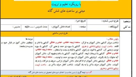 طرح درس تمام ساحتی سالانه قرآن سوم ابتدایی