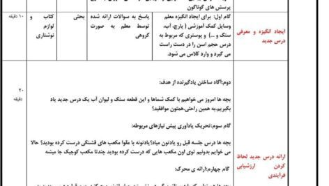 طرح درس ساحتی مفهوم حجم ریاضی پایه پنجم ابتدایی