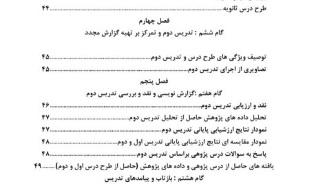 درس پژوهی ایران آباد فارسی سوم ابتدایی مبتنی بر ساحت های شش گانه