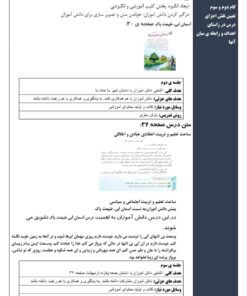 طرح درس شهید همت آسمان آبی.طبیعت پاک فارسی پایه سوم ابتدایی