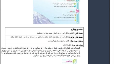 طراحی آموزشی شهید همت آسمان آبی طبیعت پاک فارسی سوم