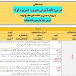 طرح درس تمام ساحتی ملی نام آوران دیروز امروز فردا فارسی پنجم