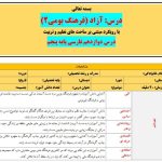 طرح درس تمام ساحتی ملی درس آزاد فرهنگ بومی ۲ فارسی پنجم