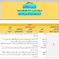 طرح درس تمام ساحتی ملی درس شجاعت فارسی پنجم
