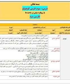 طرح درس تمام ساحتی ملی درس خرس کوچولو فارسی دوم