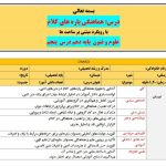 طرح درس تمام ساحتی ملی هماهنگی پاره های کلام علوم و فنون دهم