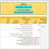 طرح درس تمام ساحتی ملی سبک و سبک شناسی علوم و فنون دهم