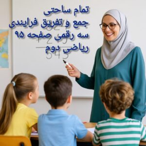 طرح درس تمام ساحتی جمع و تفریق فرایندی سهرقمی | ریاضی دوم دبستان | صفحه ۹۵ | دانش برتر