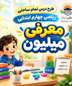 طرح درس تمام ساحتی معرفی میلیون ریاضی چهارم ابتدایی مقام آور