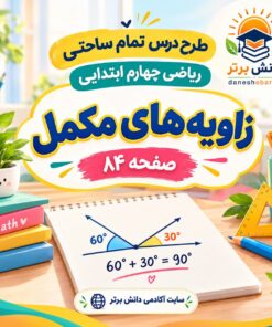 طرح درس تمام ساحتی زاویه های مکمل پایه چهارم (مقام آور و تضمینی)